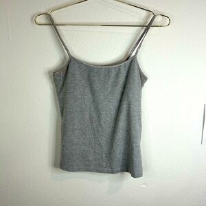 Wet Seal Gray Cami Tank Top Medium Stretch Cotton Adjustable Strap Basic Layer